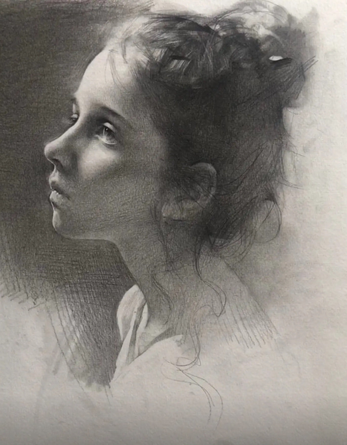 Custom charcoal portrait from photo - gallery image 1
