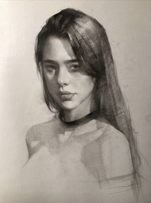 Custom expressive pencil sketch portrait from photo - gallery image 1