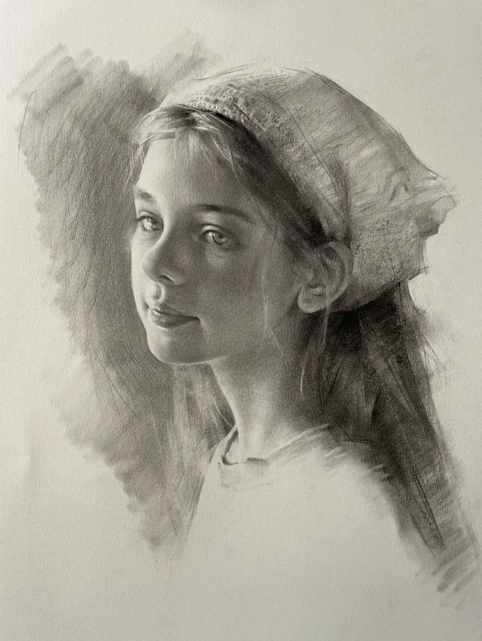 Custom graphite pencil portrait from photo - gallery image 2