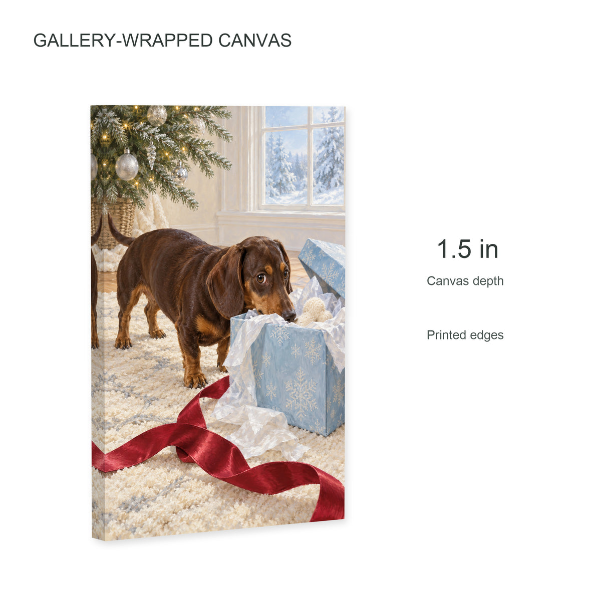 The Christmas Gift Inspector — Dachshund Christmas Canvas Wall Art