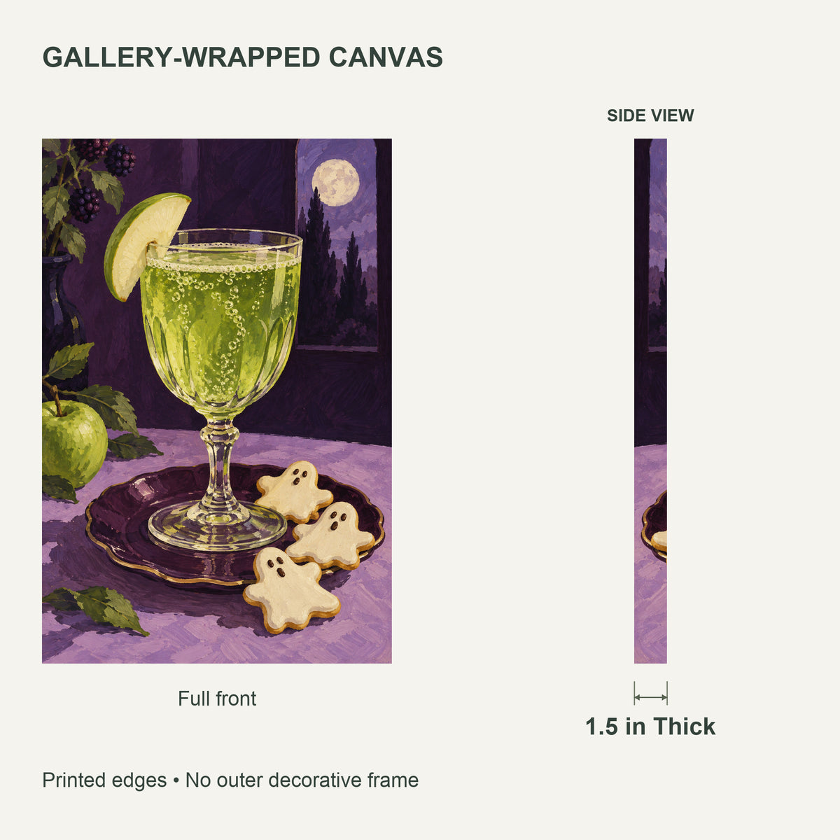 Midnight Apple Fizz — front and side views of the gallery-wrapped canvas — image 07