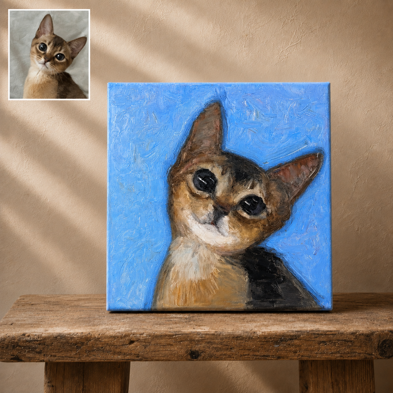 Custom mini pet oil portrait from photo — gallery image 10