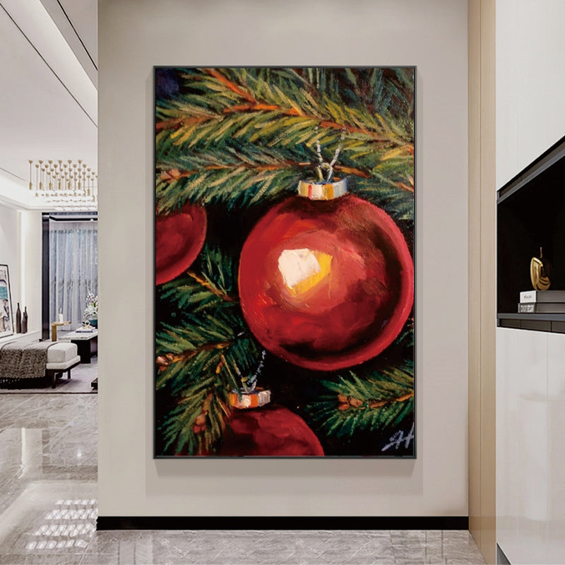 The Red Christmas Bauble Painting