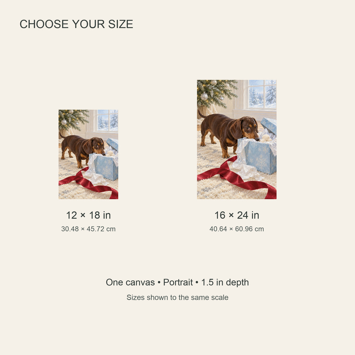 The Christmas Gift Inspector — Dachshund Christmas Canvas Wall Art