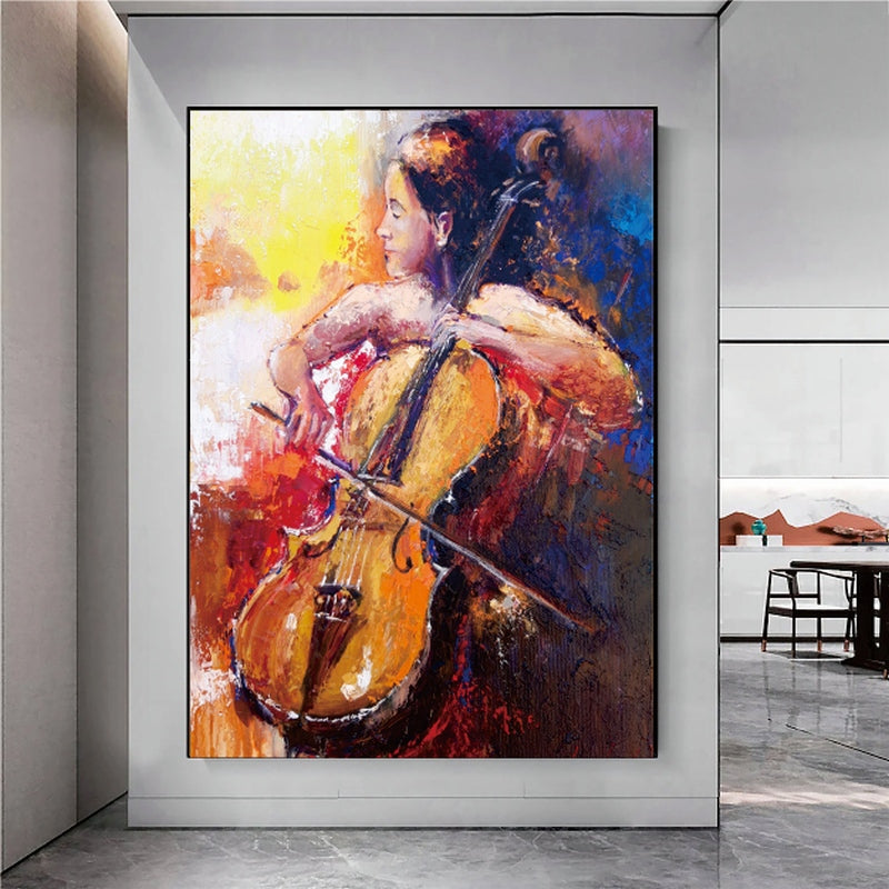 The Cellist Painting