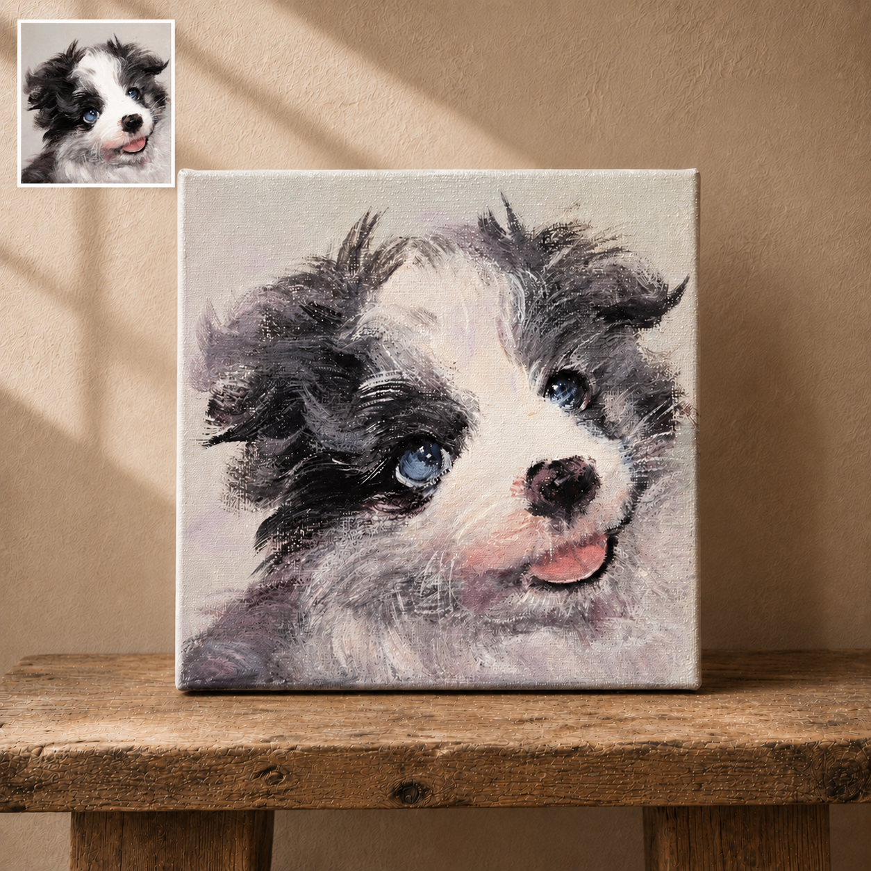 Custom mini pet oil portrait from photo — gallery image 2