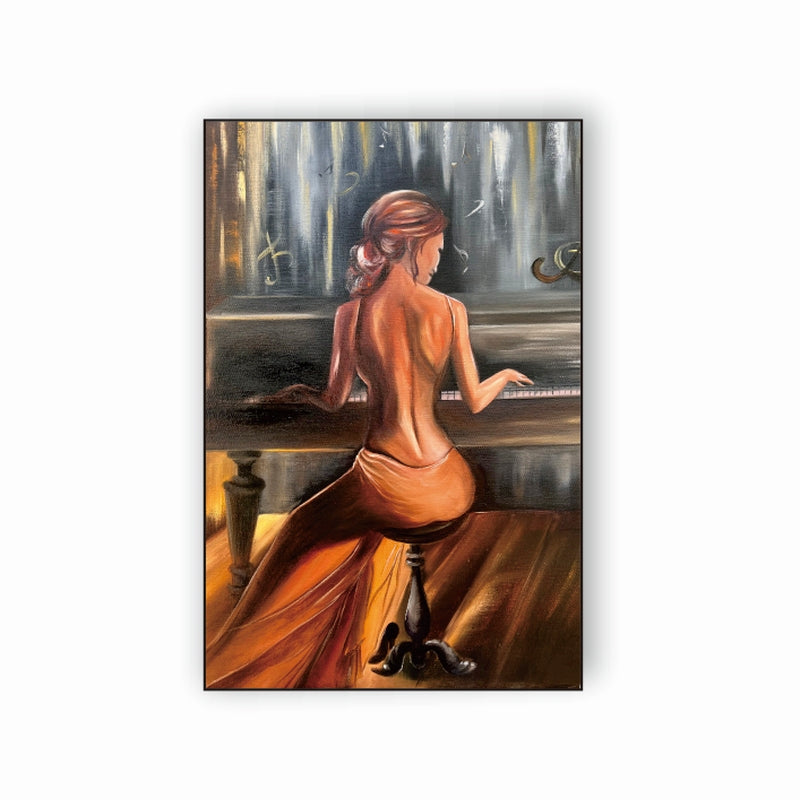 The Orange Pianist Painting