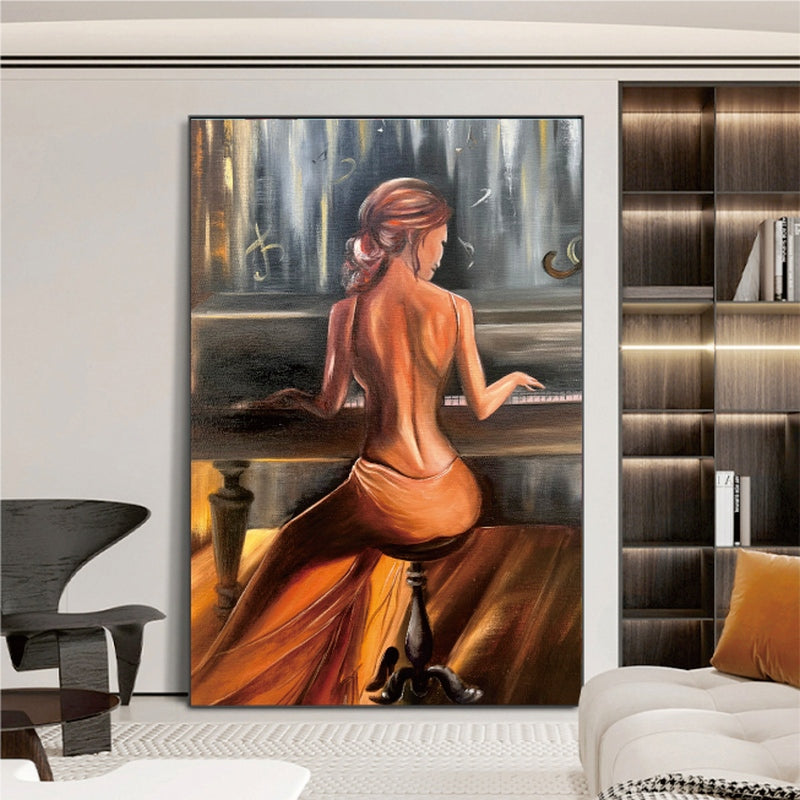 The Orange Pianist Painting