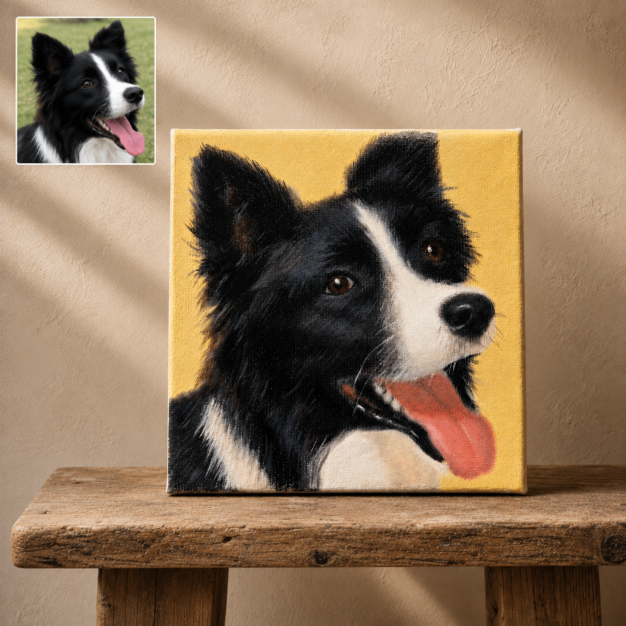 Custom mini pet oil portrait from photo — gallery image 8