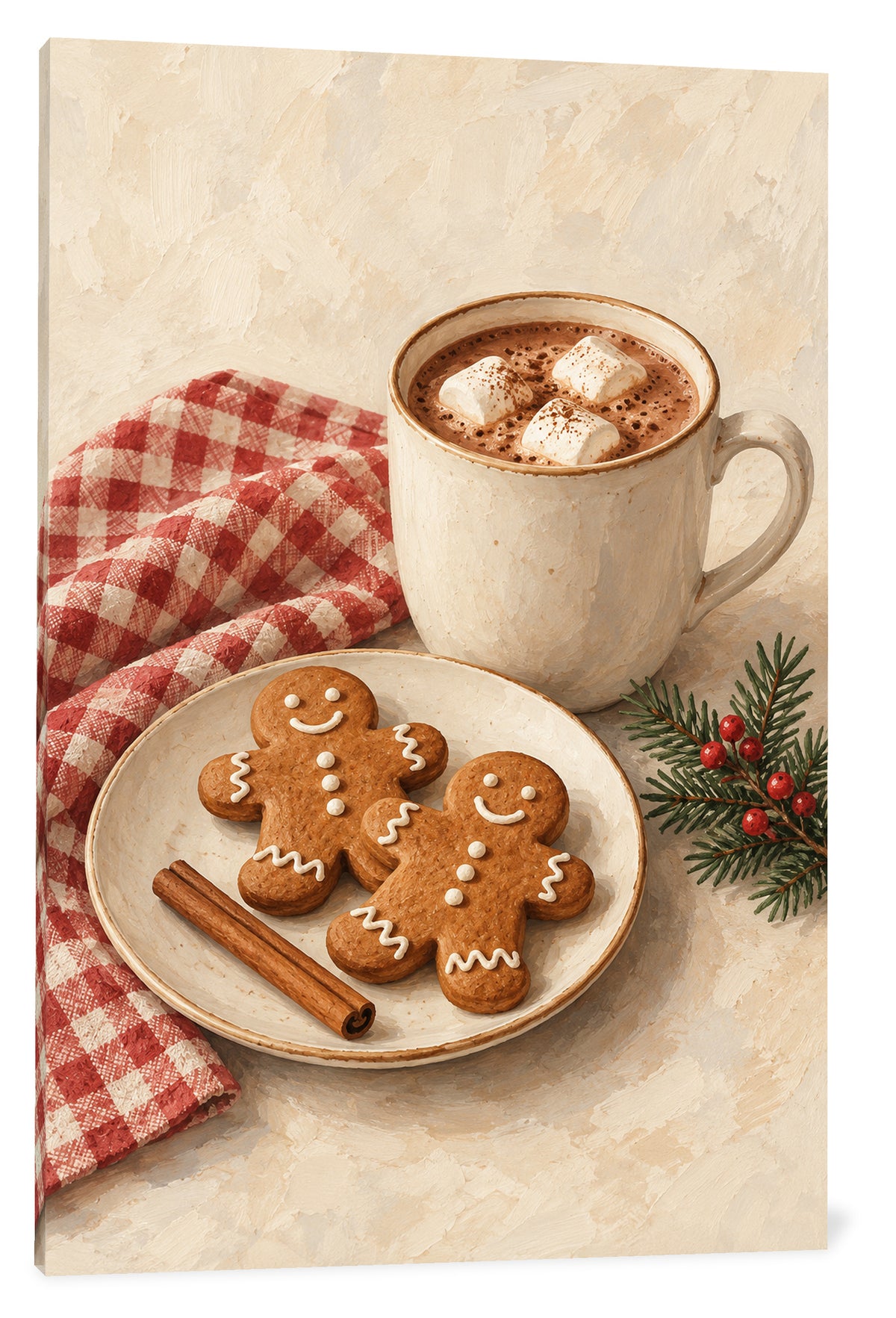 Gingerbread Pause Christmas Kitchen Canvas Art — gallery-wrapped canvas on white