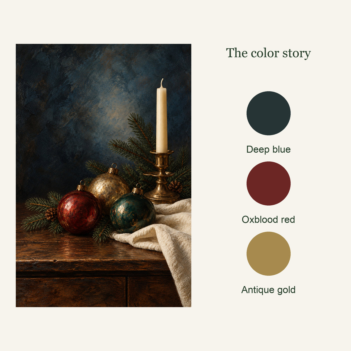 Color palette of Christmas Keepsakes Vintage Canvas Wall Art