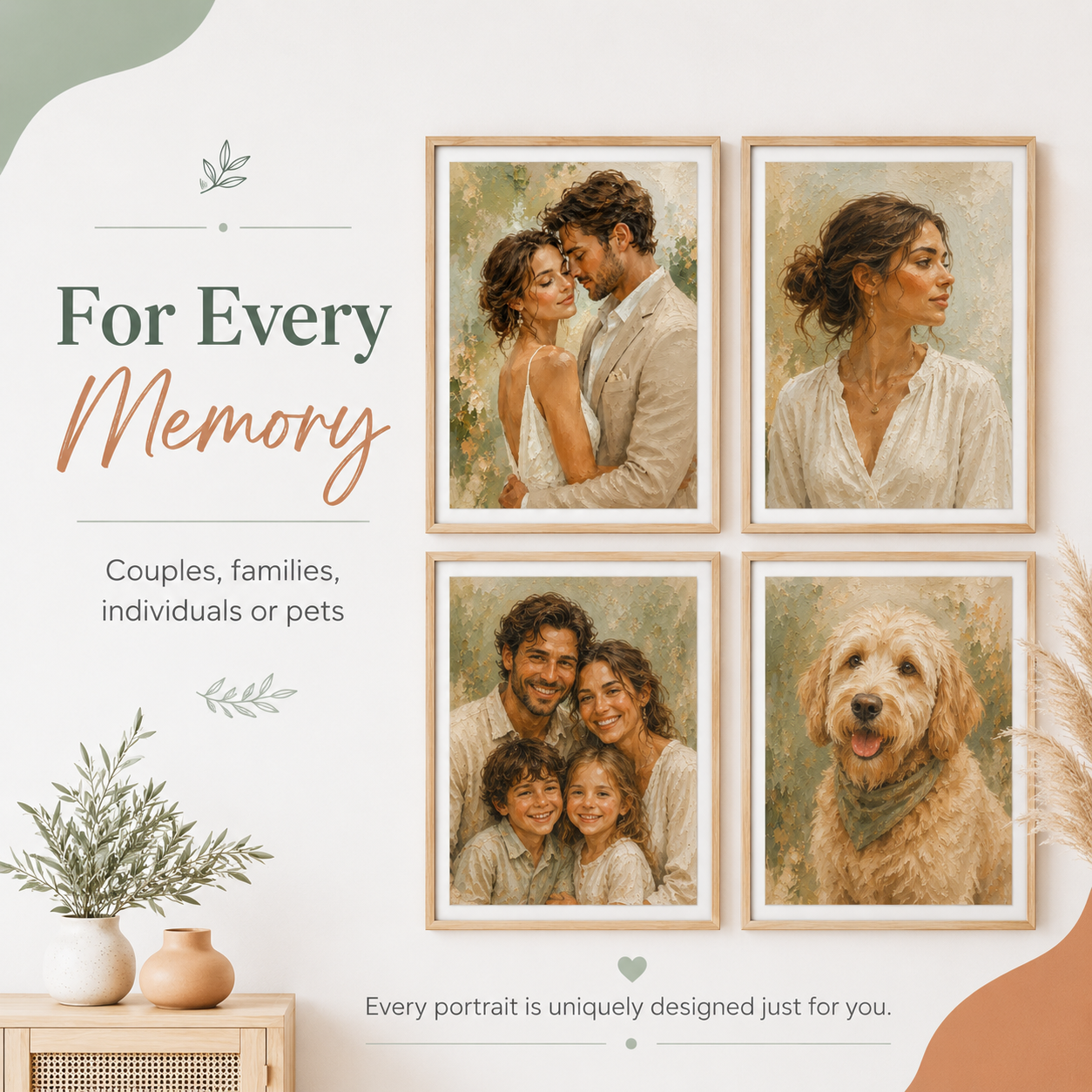Custom oil portrait print multiple sizes personalized photo
