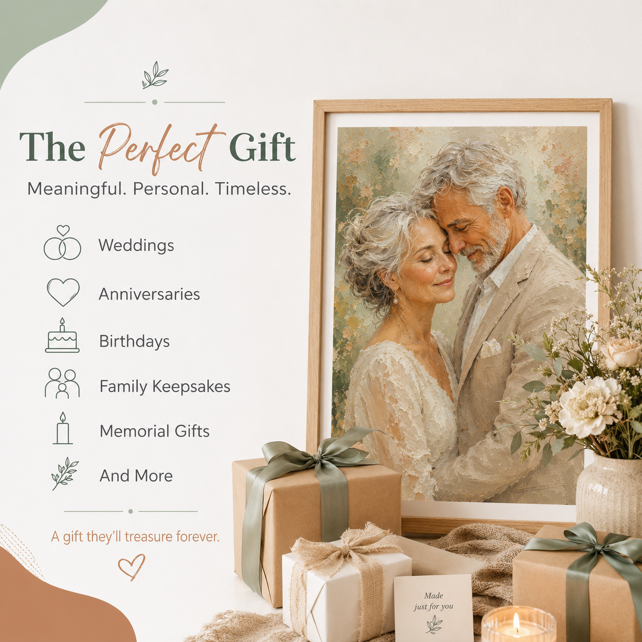 Oversized oil portrait print from photo statement wall art