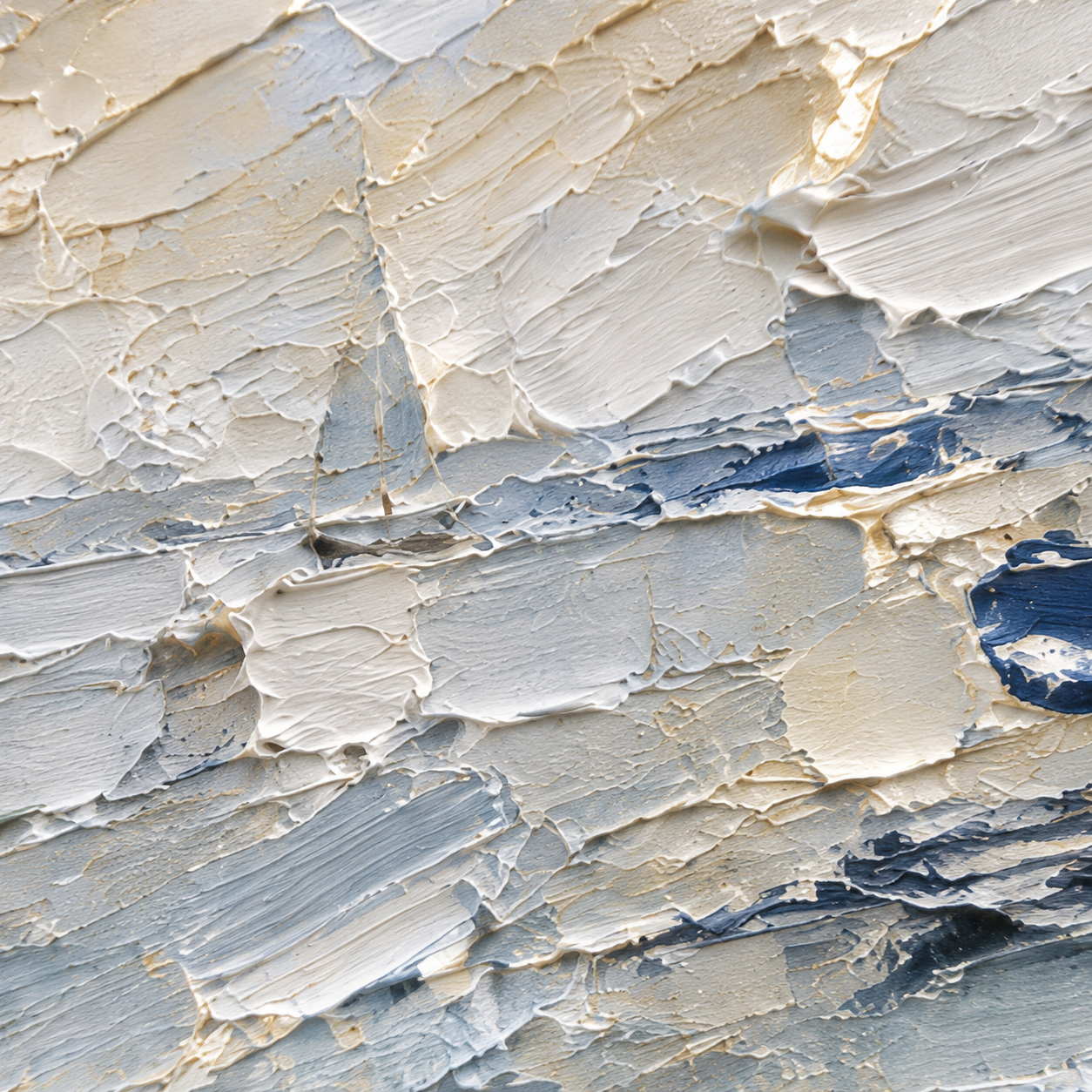 Quiet Sail - Textured Sailboat Oil Painting, Coastal Seascape Wall Art - detail view 2