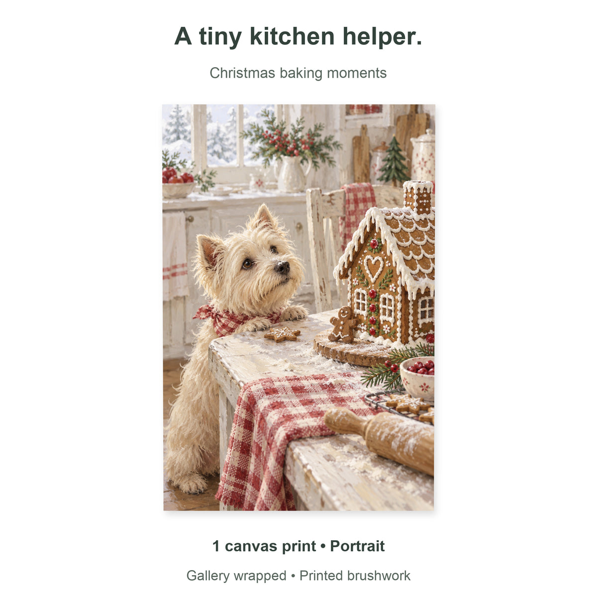 Gingerbread Kitchen Helpers — Christmas Canvas Wall Art — Artwork theme and included panel arrangement — image 09