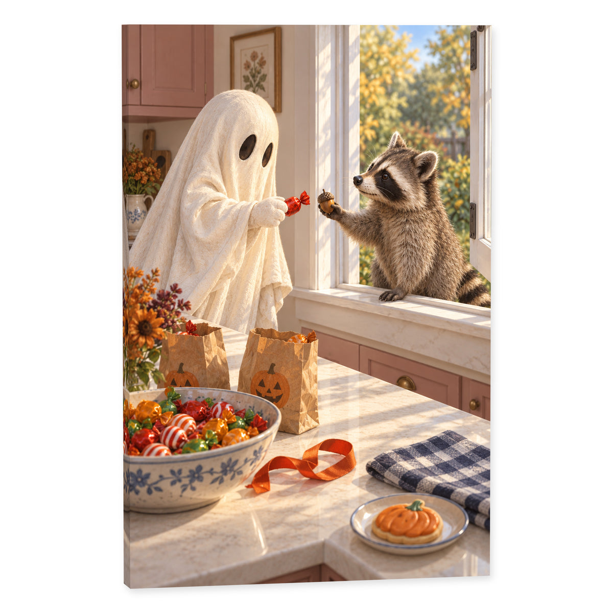 Candy for an Acorn — Halloween Canvas Wall Art — Complete canvas print on a white background — image 02