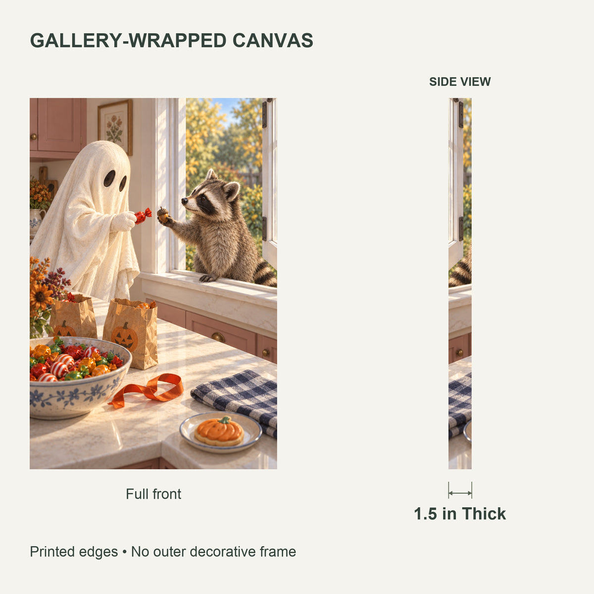 Candy for an Acorn — Halloween Canvas Wall Art — Canvas depth and wrapped edges — image 07