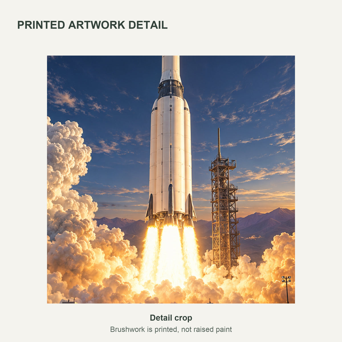 One Second Above Ground — Space Canvas Wall Art Set of 3 — Detail crop of the printed artwork — image 06