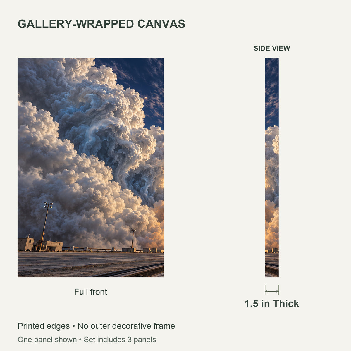One Second Above Ground — Space Canvas Wall Art Set of 3 — Canvas depth and wrapped edges — image 07