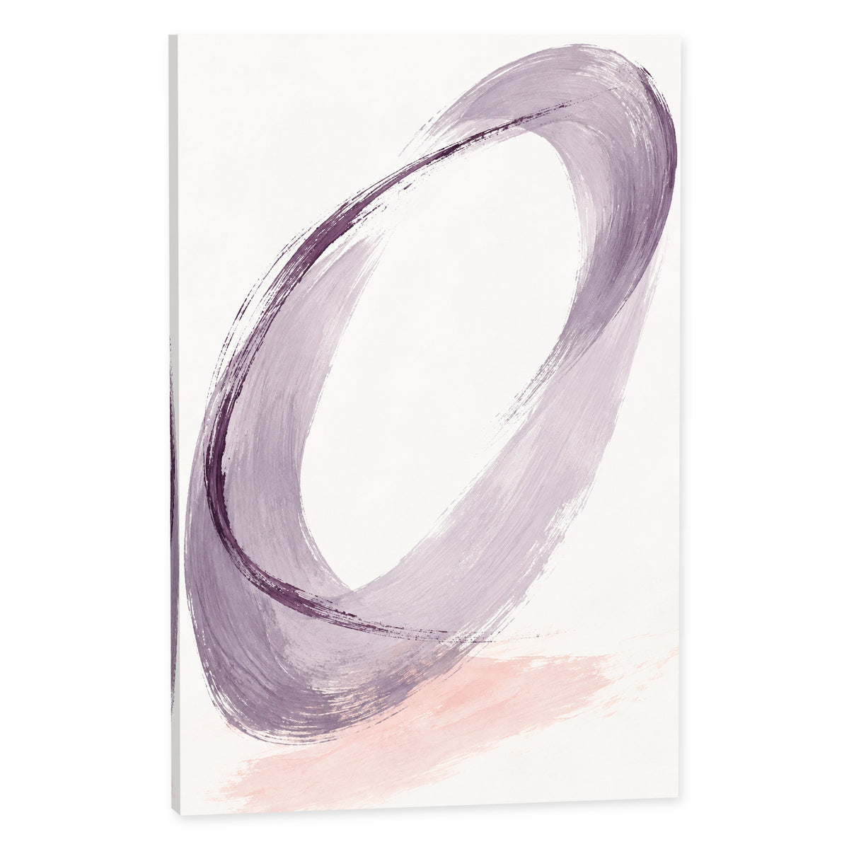 Lilac Loop — Abstract Canvas Wall Art — lilac and plum gestural brushwork — complete canvas on white background — image 02