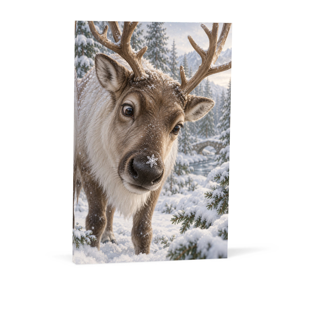 Snowflake on the Nose — Christmas Portrait Canvas Wall Art, Single, Unframed — Complete unframed canvas