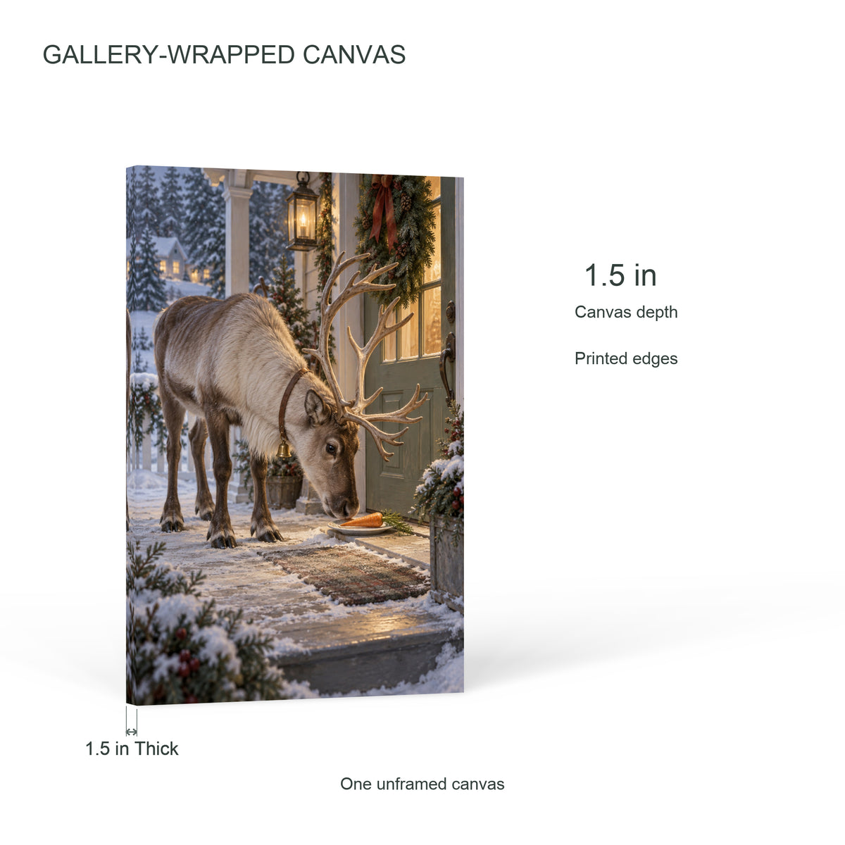 The Carrot Inspector — Christmas Portrait Canvas Wall Art, Single, Unframed — Canvas depth and printed edges