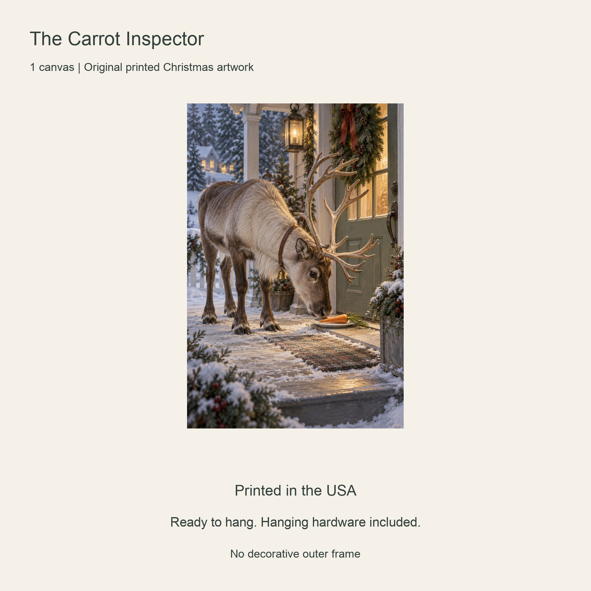The Carrot Inspector — Christmas Portrait Canvas Wall Art, Single, Unframed — Artwork and product features