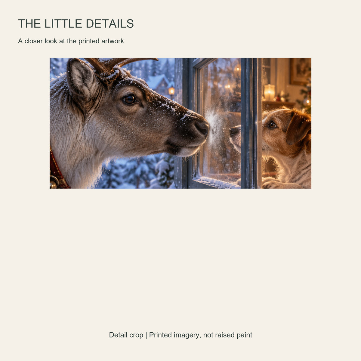 A Christmas Window Encounter — Christmas Horizontal Canvas Wall Art, Single, Unframed — Artwork detail