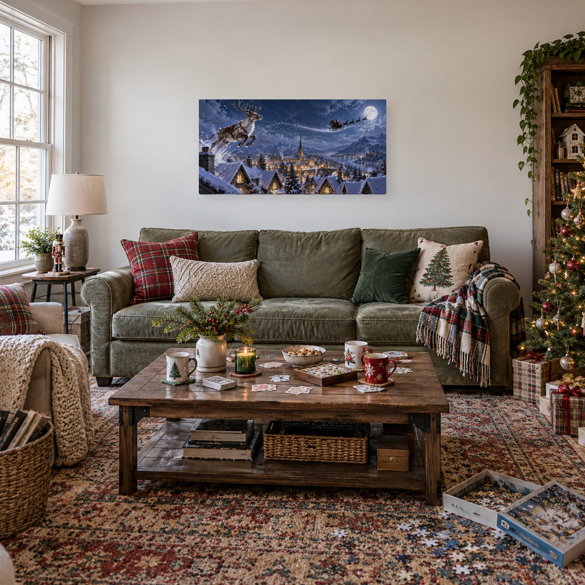 Tonight, I Lead the Way — Christmas Horizontal Canvas Wall Art, Single, Unframed — Lifestyle view 3
