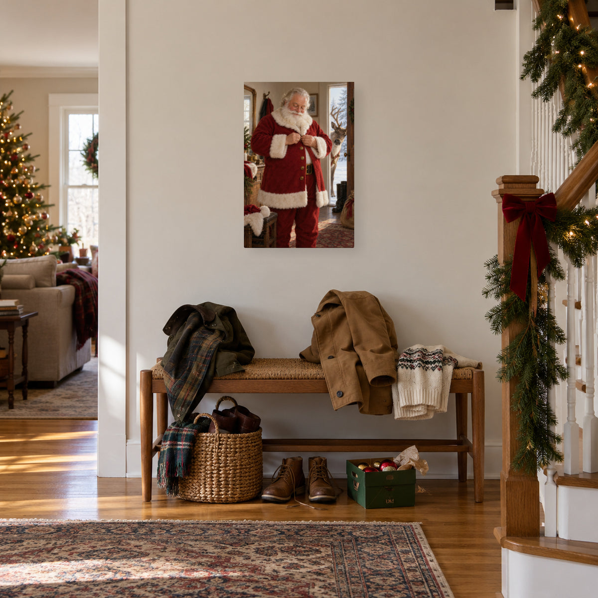 The Last Button — Christmas Portrait Canvas Wall Art, Single, Unframed — Lifestyle view 2