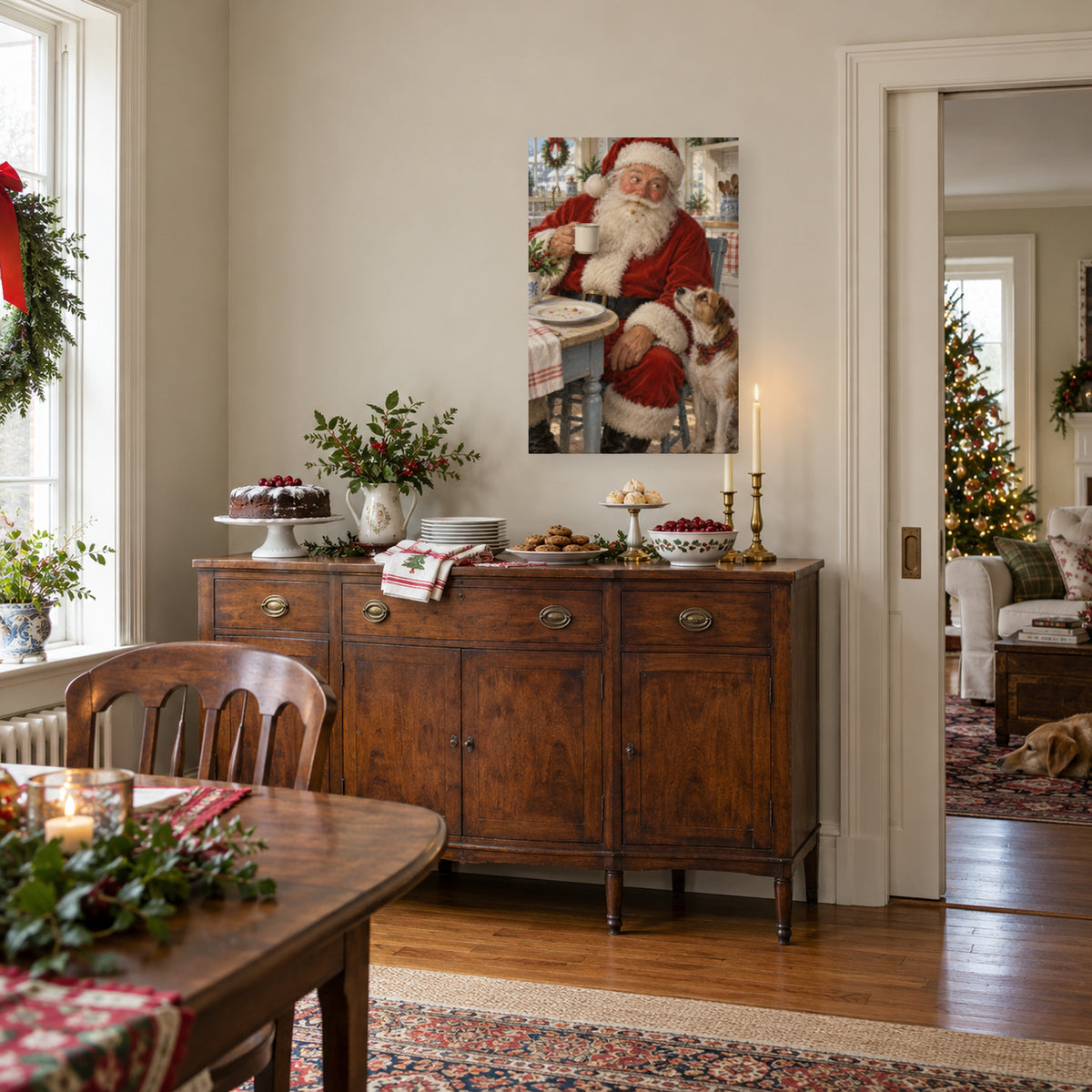 The Cookie Evidence — Christmas Portrait Canvas Wall Art, Single, Unframed — Lifestyle view 3