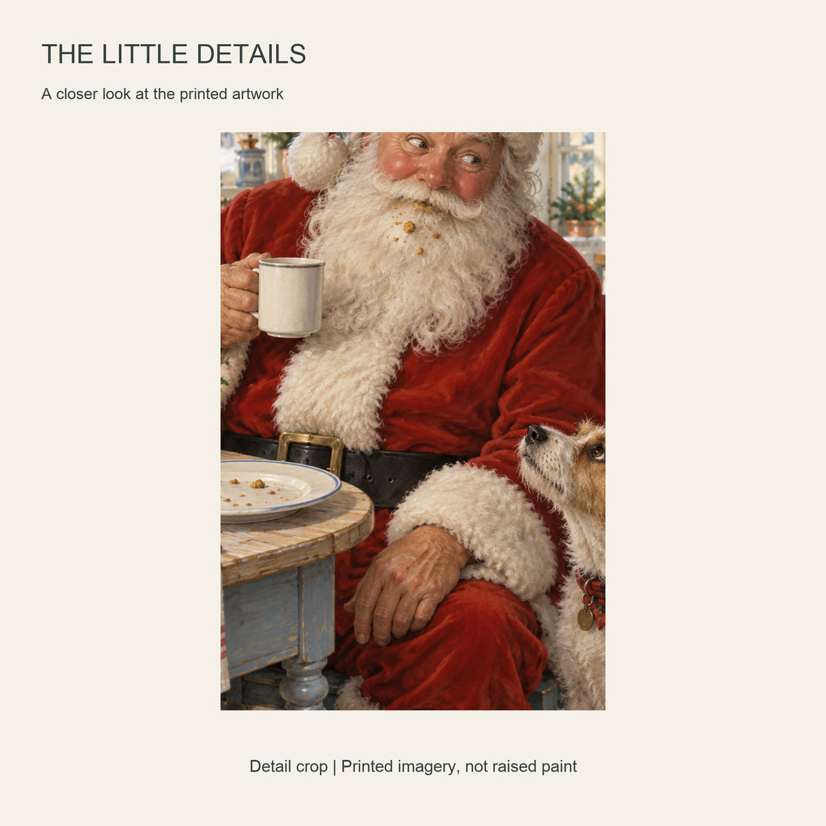 The Cookie Evidence — Christmas Portrait Canvas Wall Art, Single, Unframed — Artwork detail