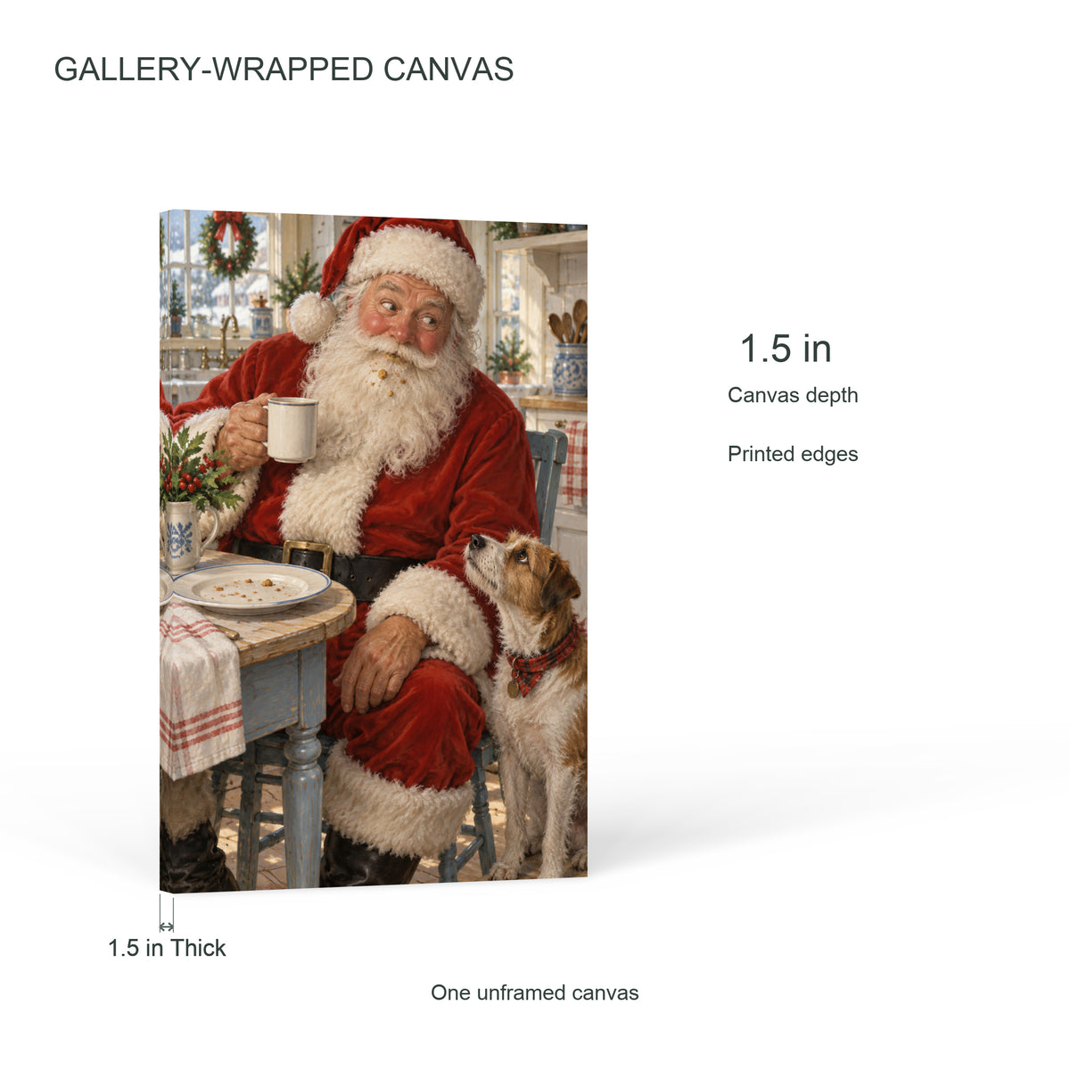 The Cookie Evidence — Christmas Portrait Canvas Wall Art, Single, Unframed — Canvas depth and printed edges
