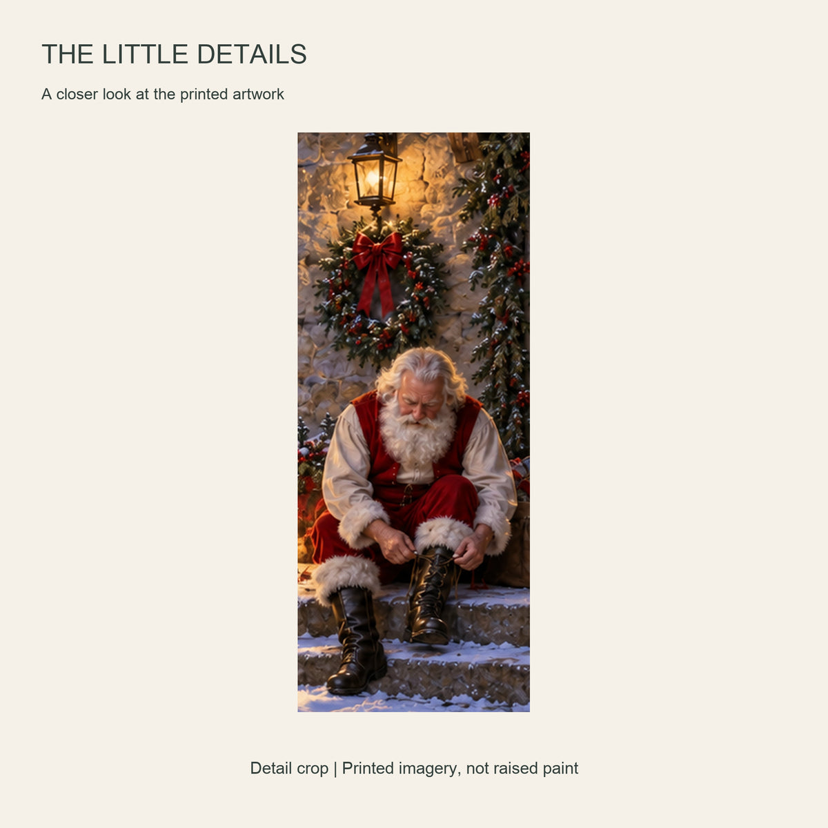 One Minute Before Departure — Christmas Panel Set Canvas Wall Art, 5-Piece, Unframed — Artwork detail