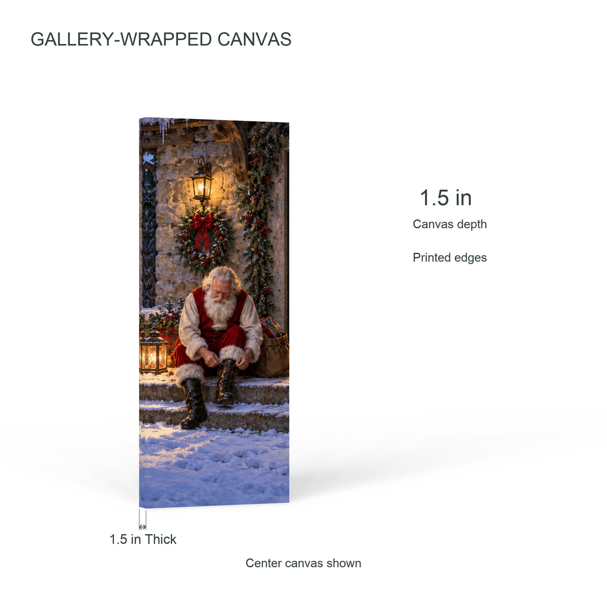 One Minute Before Departure — Christmas Panel Set Canvas Wall Art, 5-Piece, Unframed — Canvas depth and printed edges