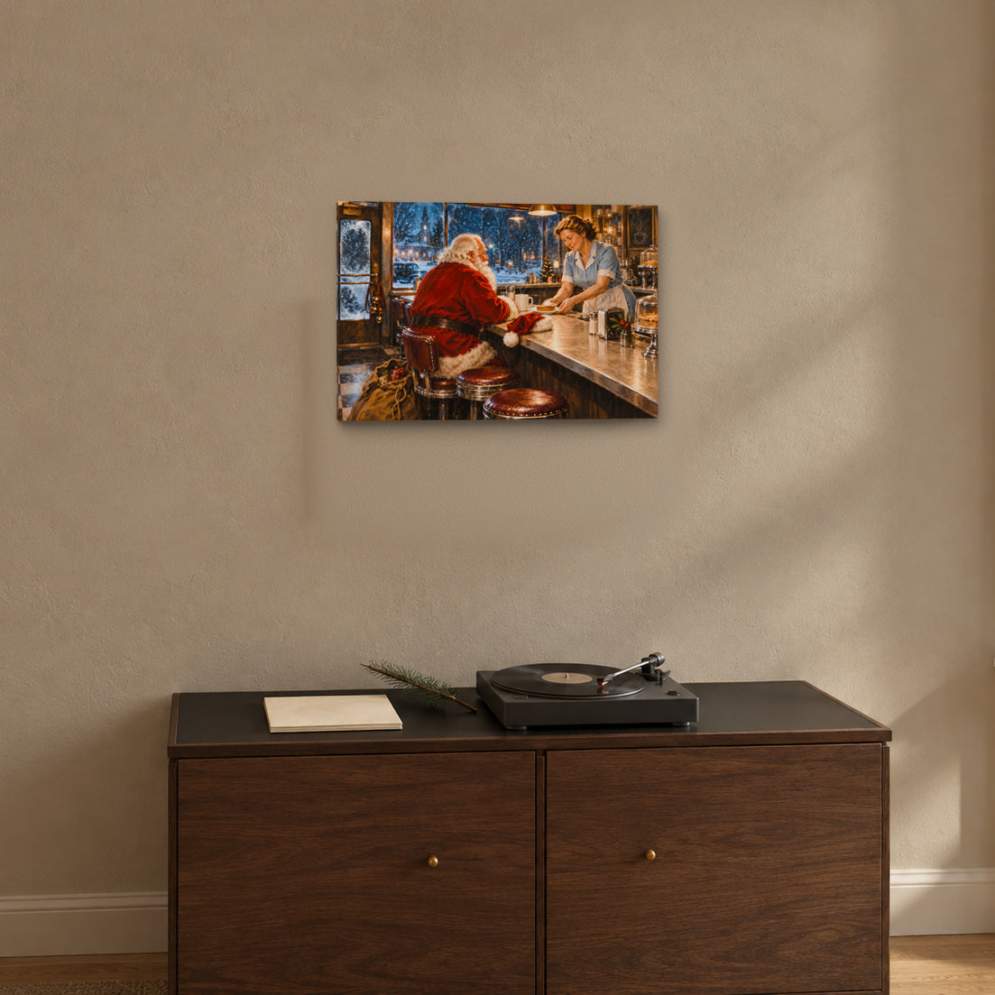 The Last Stop on Christmas Eve — Christmas Canvas Wall Art — 平安夜的唱片角 — Image 3
