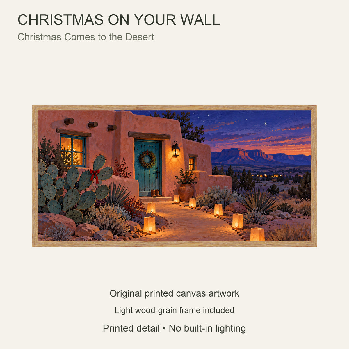 Christmas Comes to the Desert — Light Wood Framed Christmas Canvas Wall Art — 主题与商品配置 — Image 9