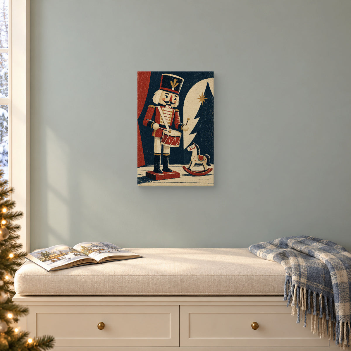 The Midnight Toy Rehearsal — Christmas Canvas Wall Art — Alternative lifestyle setting with the same artwork — Image 3