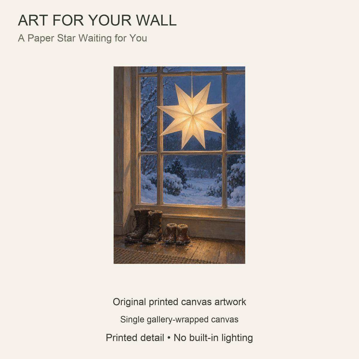 A Star Waiting at the Window — Christmas Canvas Wall Art — Complete artwork and single canvas configuration — Image 9