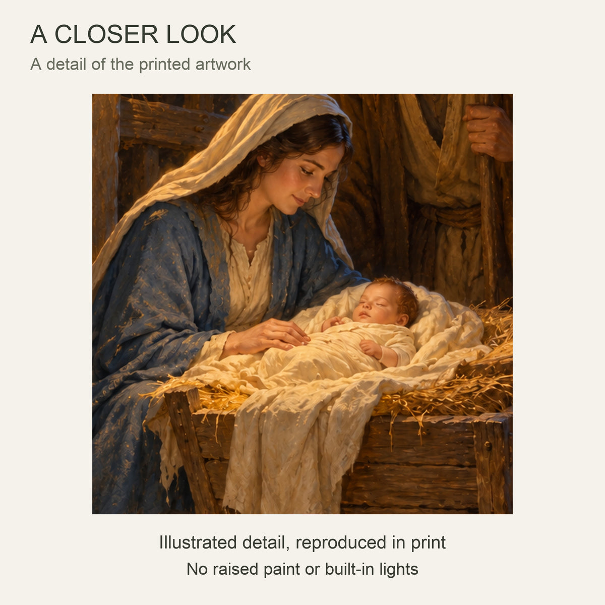 The Smallest Light on Christmas Eve — Christmas Canvas Wall Art — Detail crop of the printed artwork — Image 3