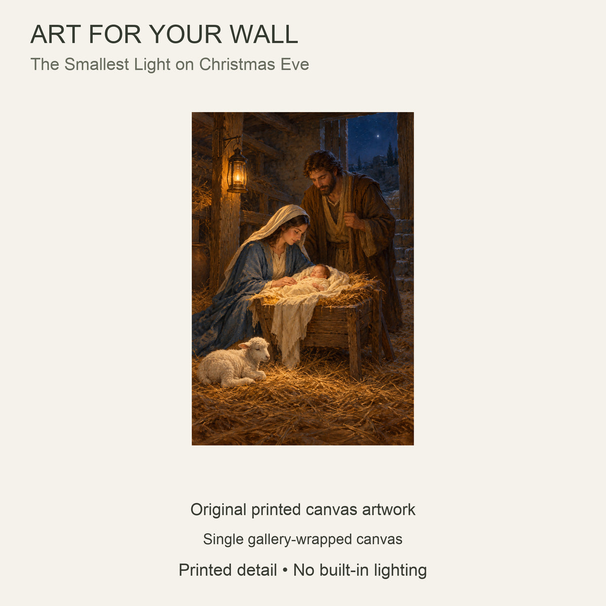 The Smallest Light on Christmas Eve — Christmas Canvas Wall Art — Complete artwork and single canvas configuration — Image 8