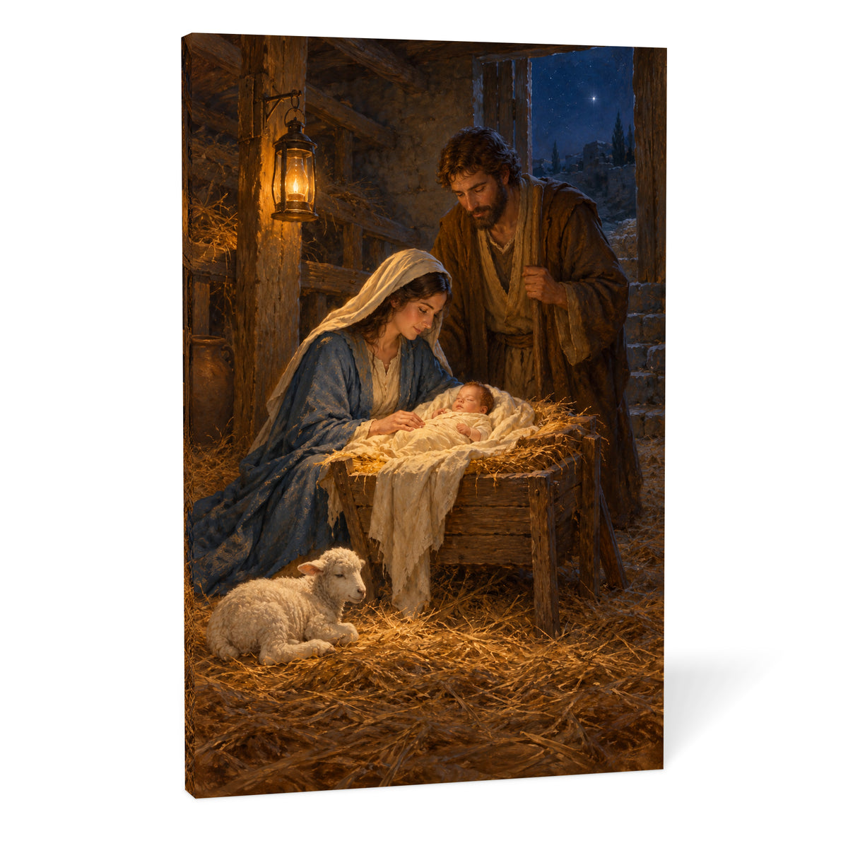 The Smallest Light on Christmas Eve — Christmas Canvas Wall Art — Complete canvas on a white background — Image 9
