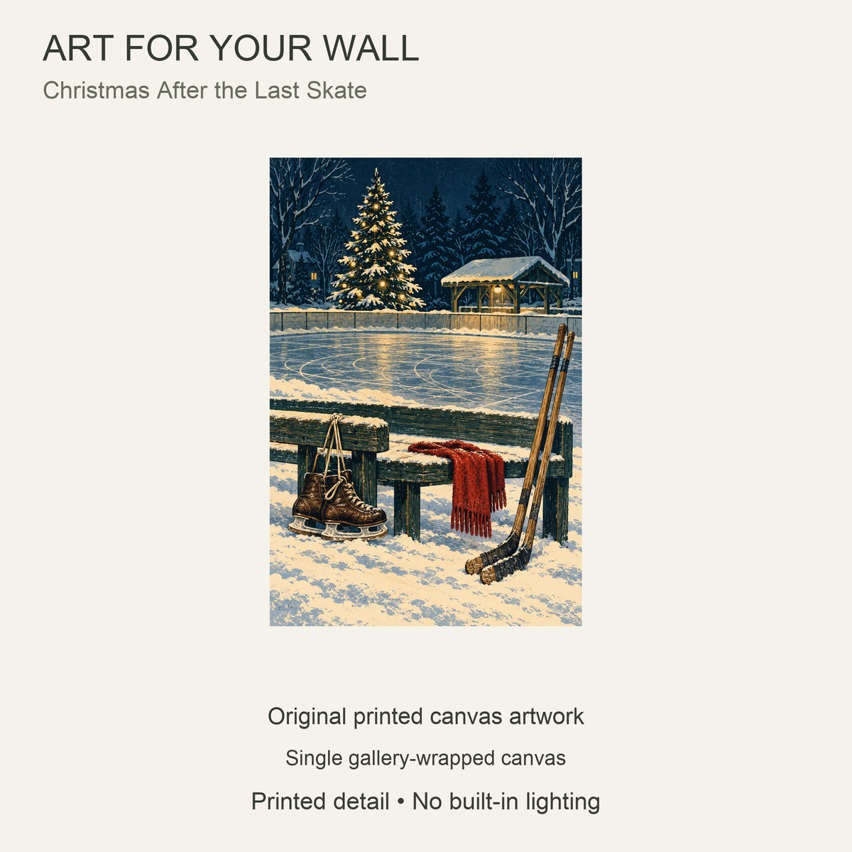 Christmas After the Last Skate — Christmas Canvas Wall Art — Complete artwork and single canvas configuration — Image 9