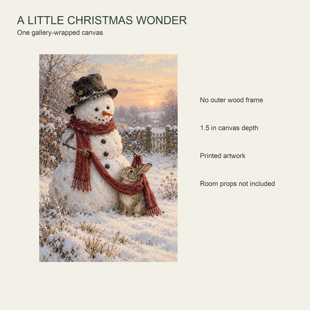A Scarf for the Smallest Guest — Christmas Canvas Wall Art — Complete printed canvas and included product configuration — Image 8