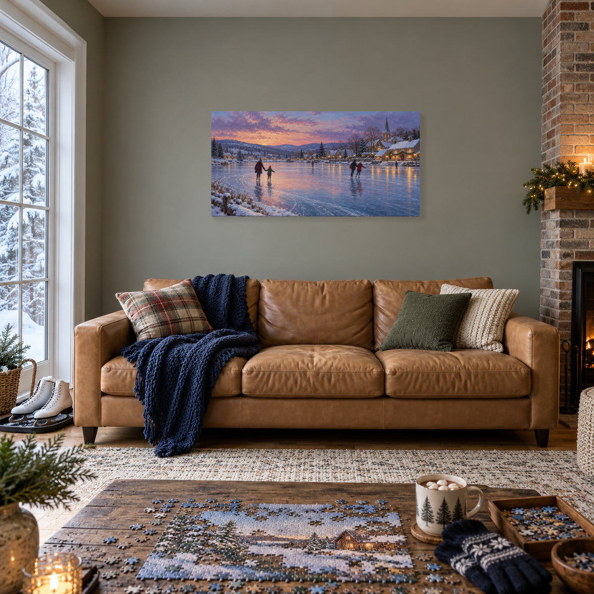 The Last Christmas Waltz on Ice — Christmas Canvas Wall Art — Alternative Christmas home setting, complete canvas — Image 3