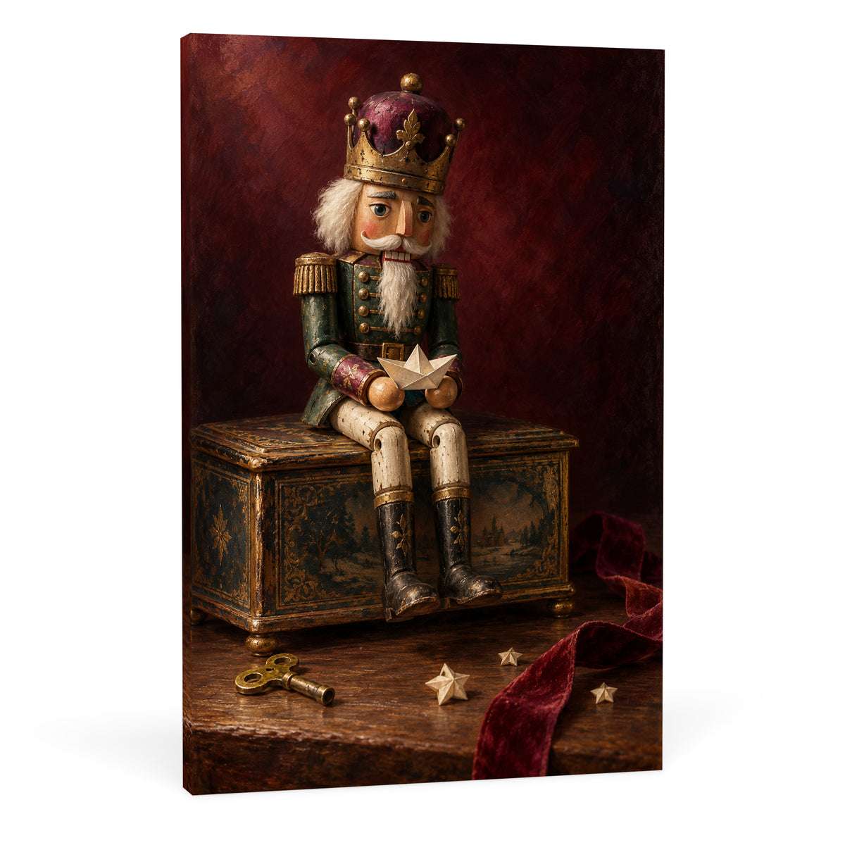 The Nutcracker’s Paper Voyage — Christmas Canvas Wall Art — Complete canvas on white, separate Amazon image — Image 9