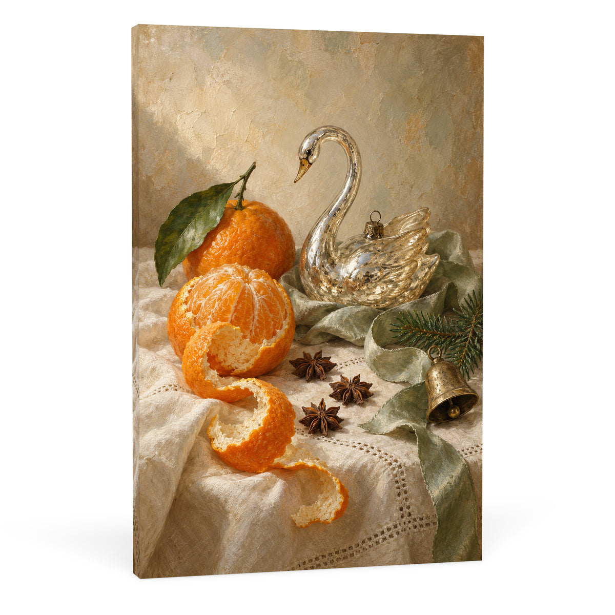 Orange Peel and the Glass Swan — Christmas Canvas Wall Art — Complete canvas on white, separate Amazon image — Image 9