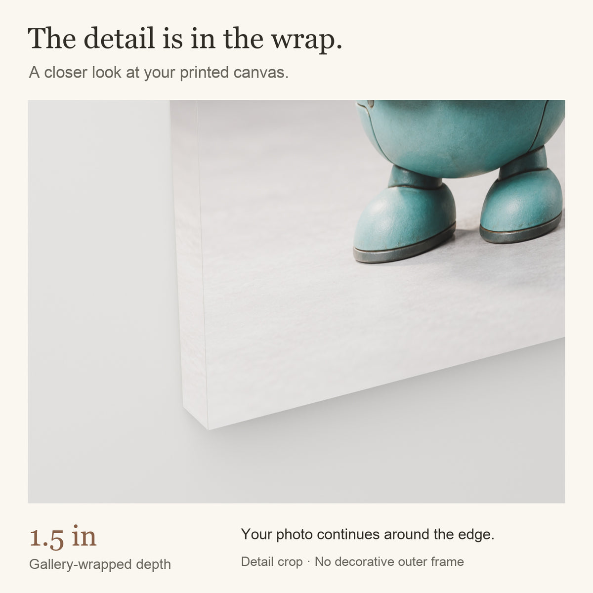Personalized Collectible Photo Canvas — Your Photo, Printed in the USA — Gallery-wrapped canvas edge detail — Image 6