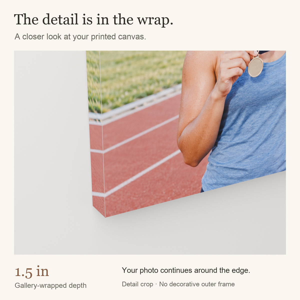 Personalized Sport Photo Canvas — Your Photo, Printed in the USA — Gallery-wrapped canvas edge detail — Image 6