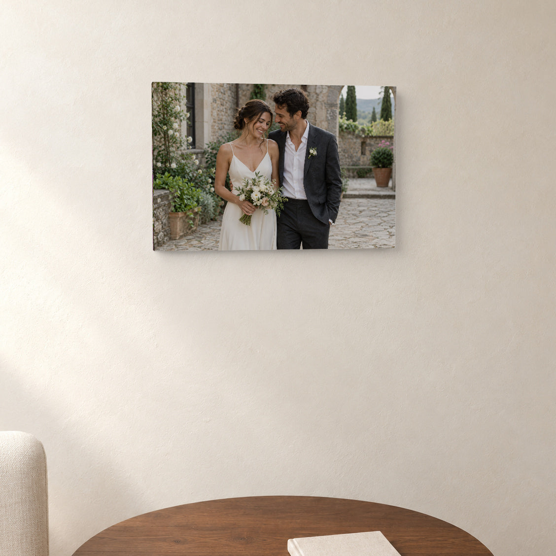 Personalized Wedding & Anniversary Photo Canvas — Photo canvas in a second room setting — Image 3